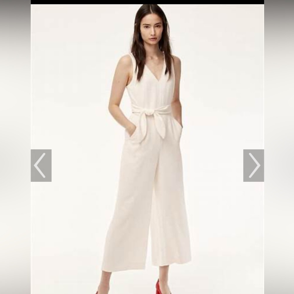 Wilfred Anthropology Artezia Elegant Cream Sleeveless Jumpsuit